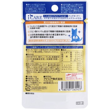 iCARE 도그 신장 케어 닭 안심 걸쭉함 40g 아이시아