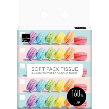 마츠키요 소프트팩 티슈 160조 5개