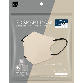 마츠키요 3D SMART MASK 바이컬러 WB×BK M 10매
