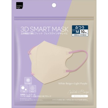 마츠키요 3D SMART MASK 바이컬러 WB×LP M 10매