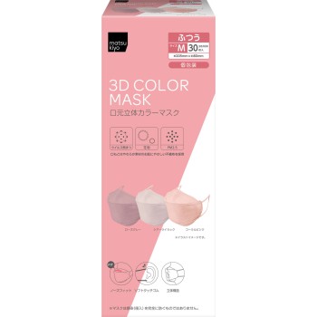 마츠키요 입체 컬러 마스크 어소트 핑크 M 30매입