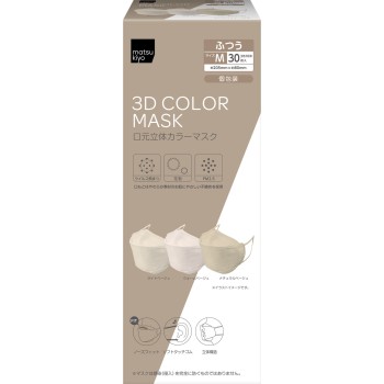 마츠키요 입체 컬러 마스크 어소트 베이지 M 30매입