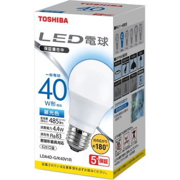 LED전구 광배광 40W 주광색 LDA4D-G/K40V 도시바라이텍