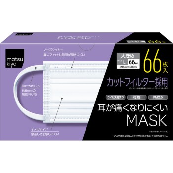 마츠키요 귀가 아프지 않은 마스크 큰 사이즈 66매