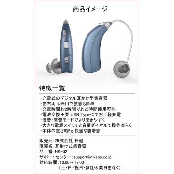 귀걸이형 집음기 NK-02 파랑 닛켄
