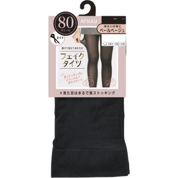 페이크 타이츠 80데니어 ML 페일베이지 블랙 M-L 아츠기