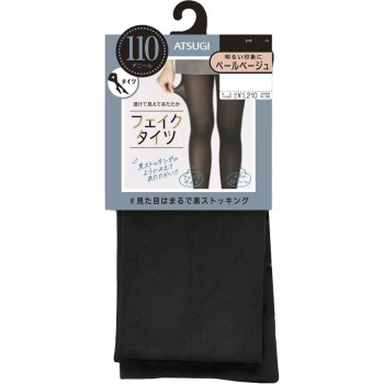 페이크 타이츠 110데니어 ML 페일 베이지 블랙 M-L 아츠기