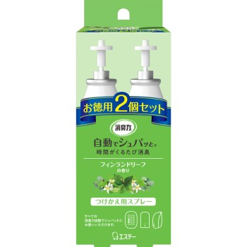 소취력 자동으로 슝 소취방향제 배터리식 현관·방용 핀란드리프향 교체 39ml×2개 에스테