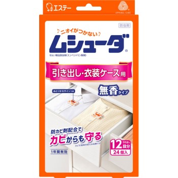 무슈다 1년간 유효 의류 방충제 서랍·옷장 케이스용 24개 에스테