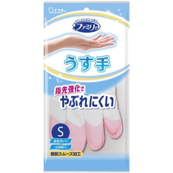 패밀리 비닐 얇은 손 손끝 항바이러스 가공 S 핑크 1켤레 에스테