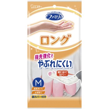 패밀리 비닐 얇은 손 롱 손가락 항바이러스 M 핑크 1쌍 에스테