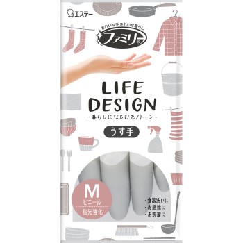 패밀리 비닐 얇은 라이프 디자인 손가락 강화 GR M 1쌍 에스테