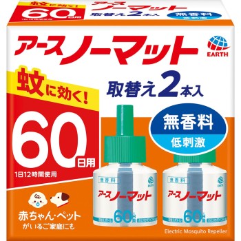 어스 노 맷 교체 보틀 60일용 무향 액체 모기향 모기 침입 대책 살충제 2개입 아스제약