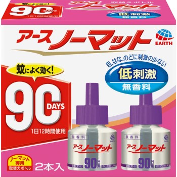 어스 노 매트 교체 보틀 90일용 무향 액체 모기향 모기 침입 대책 살충제 45ml×2 어스제약