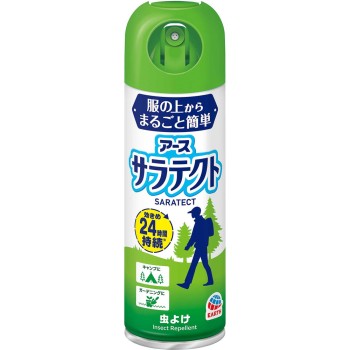 옷 위에서 사라텍트 모기 방충 스프레이 아웃도어 캠핑 공원 외출 해충 대책 UV컷 200ml 아스제약