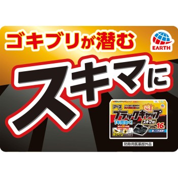 블랙 캡 1년간 효과! 틈새용 바퀴벌레 대책 틈새에 놓을 수 있음 구제용 독끼제 16개입 아스제약