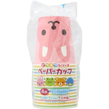 동물 시리즈 종이컵 4종 어소트 210ml 15P 아트납프