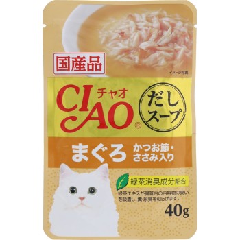 CIAO 육수 수프 참치 가다랑어포·닭가슴살 함유 40g 이나바 식품