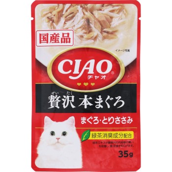CIAO 파우치 사치스러운 참다랑어 참치·닭가슴살 35g 이나바식품