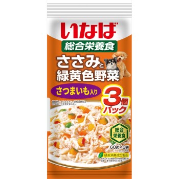 닭 안심과 녹황색 야채 고구마 함유 60g×3 이나바식품