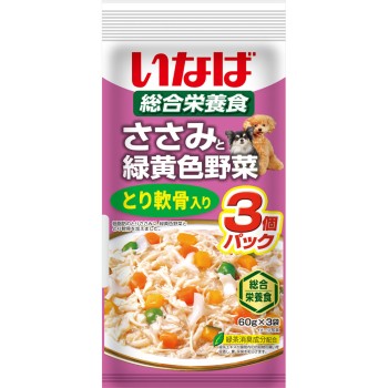 닭 안심과 녹황색 야채 닭 연골 함유 60g×3 이나바식품