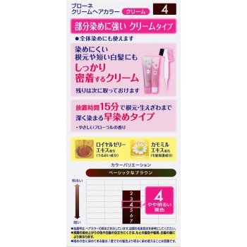 브로네 크림헤어컬러 4 약간 밝은 밤색 40g×2 카오