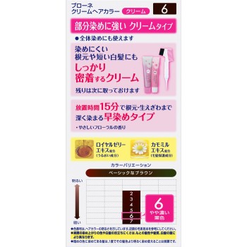 브로네 크림 헤어 컬러 6 약간 진한 밤색 40g×2 카오