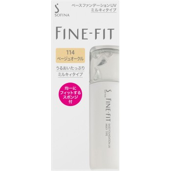 파인핏 베이스 파운데이션 UV 밀키타입 114 베이지 오클 카오 소피나