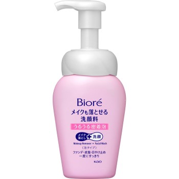 비오레 메이크업도 지울 수 있는 세안료 촉촉 밀착 거품 본체 160mL 카오