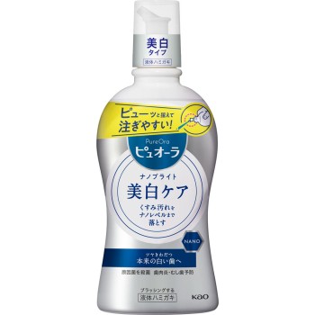 퓨오라 나노브라이트 약용 액체 치약 400mL 카오
