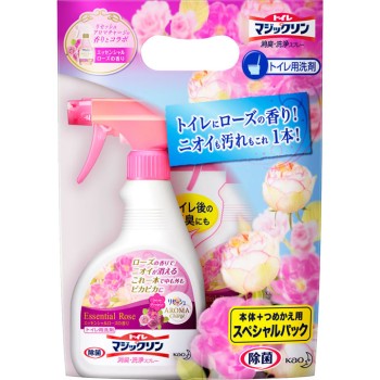 토일렛 마직 클린 소취·세정 스프레이 에센셜 로즈 향 본체+리필용 750ML 카오