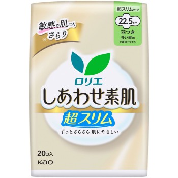 로리에 행복한 피부 통기 초슬림 많은 낮용 22.5cm 날개 포함 20개 카오