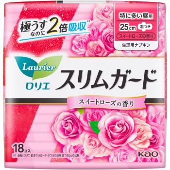 로리에 슬림 가드 스위트 로즈향 장시간 확실 주간용 18개 카오