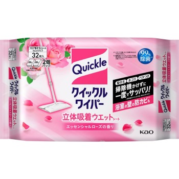 쿠이클 와이퍼 입체 흡착 물티슈 로즈 향 32매 카오