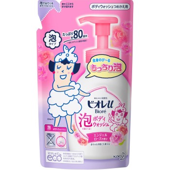 비오레u 거품 나오는 바디워시 로즈 리필 480ml 카오