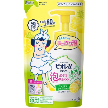 비오레 u 거품으로 나오는 바디 워시 시트러스 리필 480ml 카오