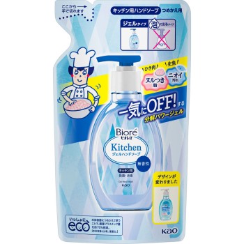 비오레 u 키친 핸드 젤 소프 무향 리필 200ml 카오