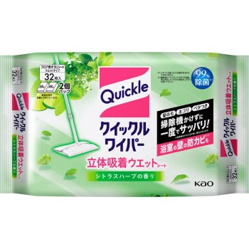 쿠이클 와이퍼 입체 흡착 물티슈 시트러스 허브 32매 카오