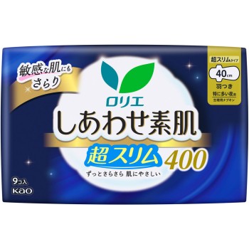 로리에 행복한 피부 통기 초슬림 특히 많은 밤용 40cm 날개 있음 9개 카오
