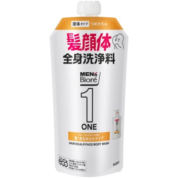 맨즈비오레ONE 올인원 머리카락・피부 매끈매끈타입 리필 340mL 카오