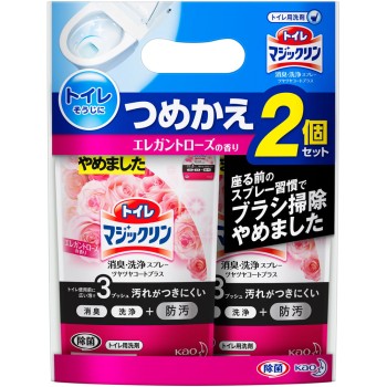 화장실 매직 클린 광택 코팅 플러스 엘레건트 로즈 리필 2P 660ml 花王