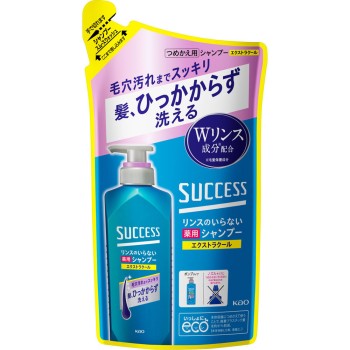 석세스 린스 불필요 약용 샴푸 스무스 워시 엑스트라 쿨 리필 320ml 카오
