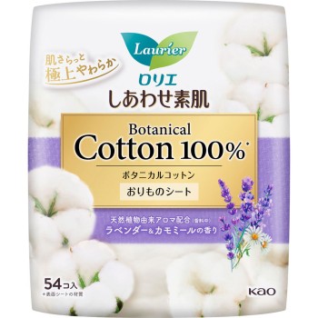 로리에 행복한 소재 팬티라이너 BOTANICAL COTTON100% 라벤더&카모마일향 54개 카오