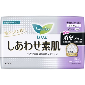 로리에 행복 맨살 소취 플러스 특히 많은 주간용 25cm 날개 포함 15개 카오