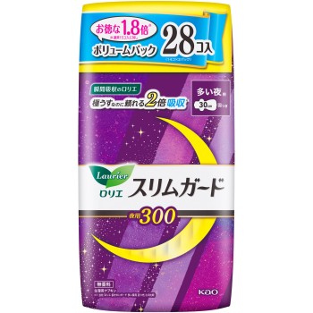 로리에 슬림가드 볼륨팩 많은 밤용 300 28개 카오