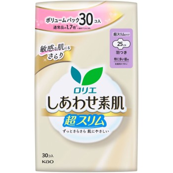 로리에 행복한 피부 볼륨 팩 통기 초슬림 특히 많은 낮용 25cm 날개 포함 30개 카오