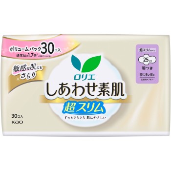 로리에 행복한 피부 볼륨 팩 통기 초슬림 특히 많은 낮용 25cm 날개 포함 30개 카오