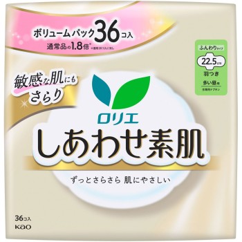 로리에 행복한 피부 볼륨 팩 많은 낮용 22.5cm 날개 포함 36개 카오