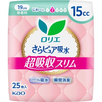 로리에 사라퓨어 초흡수 슬림 15cc 25매 카오