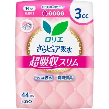 로리에 사라퓨어 흡수 초흡수 슬림 3cc 무향 44매 카오